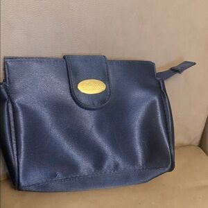 Dior Navy Blue Satin Clutch/cosmetic case